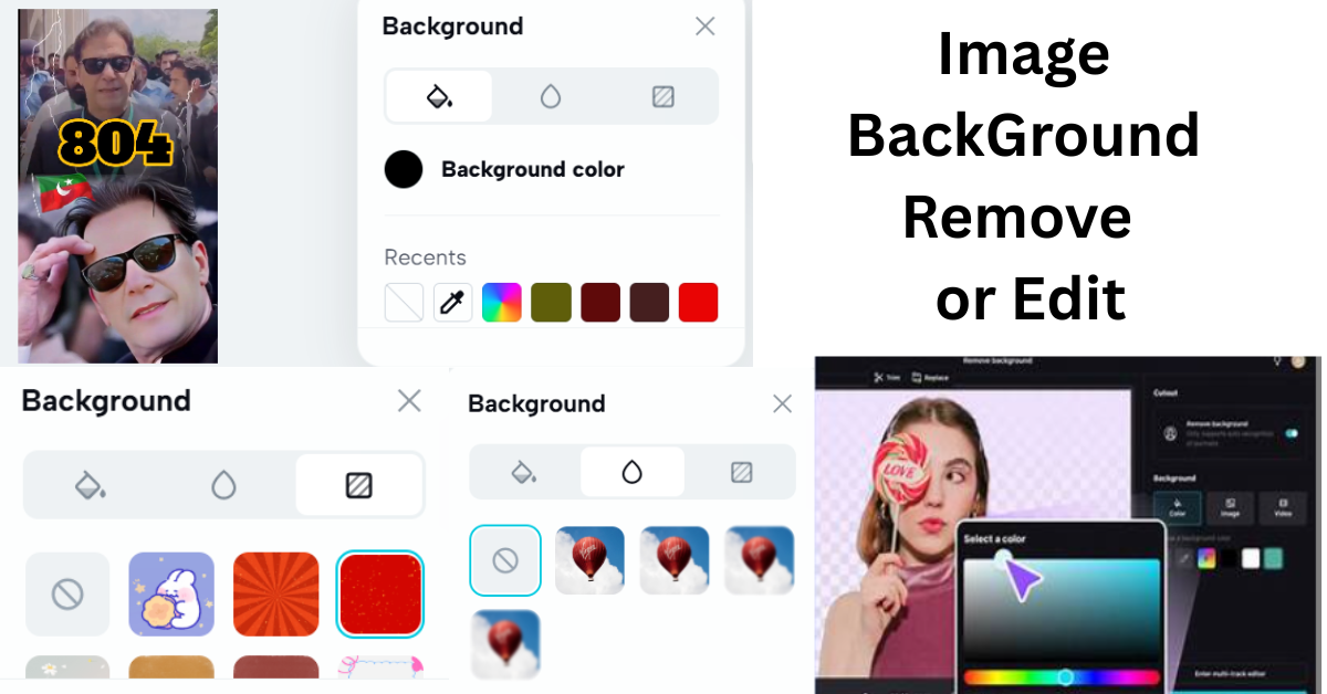 "CapCut 2025 interface showing AI background remover and editing tools for removing or customizing image backgrounds online."