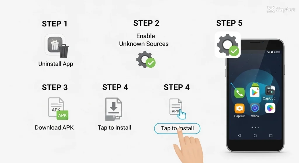 Steps to install old CapCut APK on Android