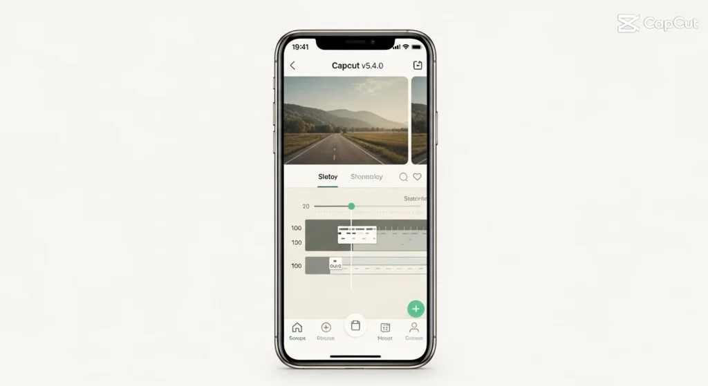 Old CapCut v5.4.0 interface on Android phone