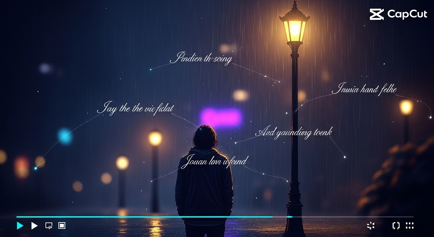 Melancholic Lyrics Overlay CapCut Template Preview
