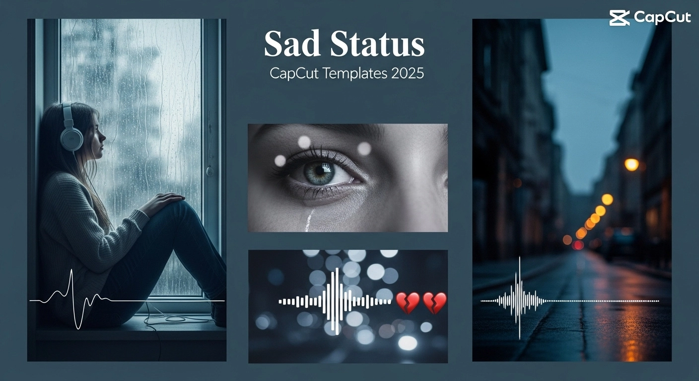 “Sad Status CapCut Templates 2025 – Emotional Video Edit Preview Collage”